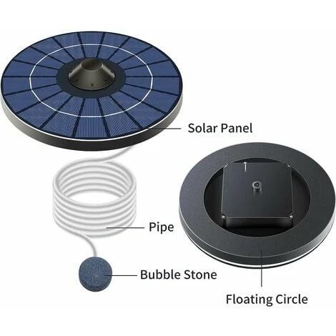 Aeratore Per Laghetto Solare Pompa Per Ossigeno Con Tubo Dell'aria E Pietra A Bolle Aeratore Per Laghetto Galleggiante Aeratore Per Acquario Ossigenatore Per Vasca Per Uccelli 5 Aeratore Per Laghetto Solare Pompa Per Ossigeno Con Tubo Dell'aria E Pietra A Bolle Aeratore Per Laghetto Galleggiante Aeratore Per Acquario Ossigenatore Per Vasca Per Uccelli - immagine 3