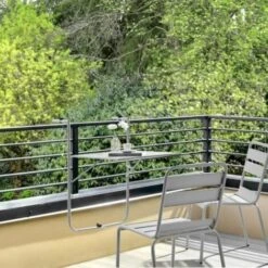 Tavolo Da Giardino - Tavolo Pieghevole Da Balcone - Pieghevole - Grigio - Acciaio - 1 Persona - 60 X 78 X 86-101 Cm -Giardino di Lusso 99471233 4