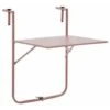 Tavolo Da Balcone Pieghevole - Acciaio - Rosa - 60 X 78 X 86-101 Cm -Giardino di Lusso 99472720 1