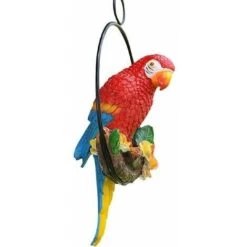 Statua Di Pappagallo Figurina Di Pappagallo, Decorazione Da Giardino Per Animali All'aperto, Statua Da Giardino In Resina Per Collezionista Di Uccelli Tropicali Amante Della Natura,,(Rosso)